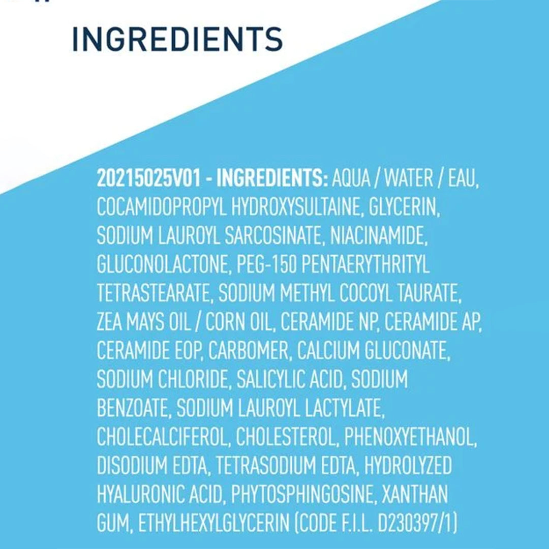 CeraVe Renewing SA Cleanser close-up label