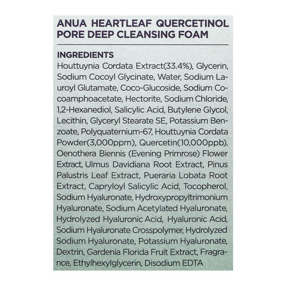 Anua Heartleaf Pore Deep Cleansing Foam Facial Cleanser, Hyaluronic Acid, Korean Skincare, 250ml