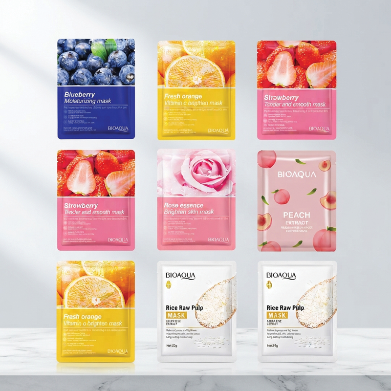 BIOAQUA Face Sheet Mask Collection | Hydrating & Brightening Masks